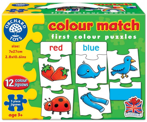 Joc Educativ - Puzzle in Limba Engleza Invata Culorile prin Asociere - Colour Match