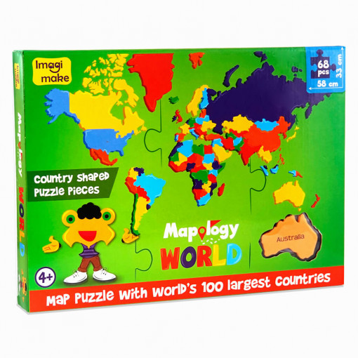 Puzzle Educativ din Spuma EVA - Harta Lumii