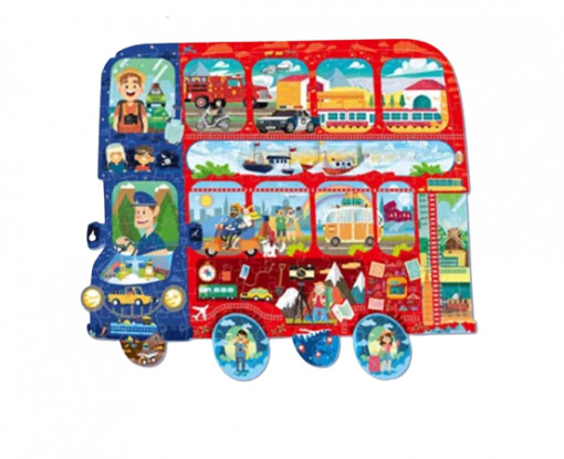 Puzzle Autobuzul cu Etaj -128 Piese