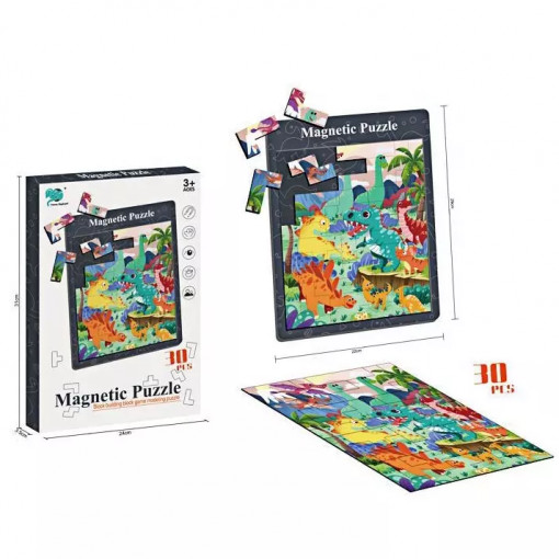 Puzzle Magnetic 30 Piese - Dinozauri
