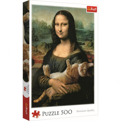 Puzzle Trefl 500 - Monalisa cu Pisica