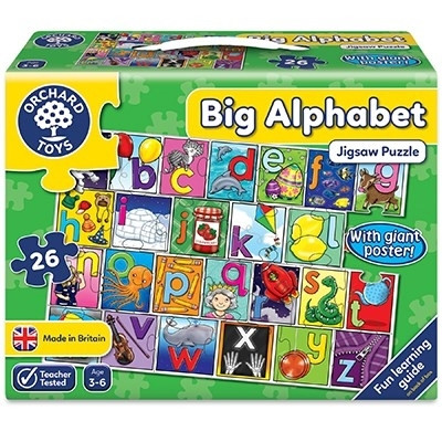 Puzzle de Podea in Limba Engleza Invata Alfabetul (26 Piese - Poster Inclus) - Big Alphabet Jigsaw