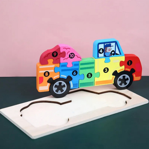 Puzzle Lemn 10 Piese - Camion