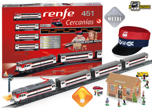 Trenulet Electric Calatori Cercanias RENFE 451 Metalic, cu Lumina si Sapca Conductor Tren