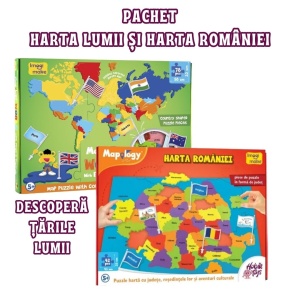 Pachet: Harta Lumii + Harta Romaniei