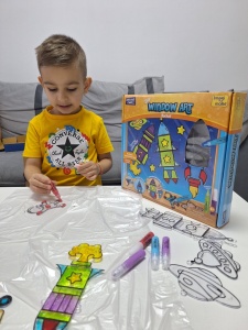 Set Creativ Decoratiuni de Pictat pentru Fereastra - Rocket - Img 8