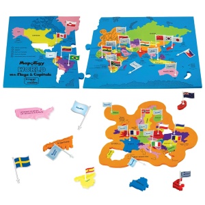 Cadou 5-7 ANI - Puzzle Harta lumii cu steaguri si capitale + Cub Inteligent - Set 3 Fructe - Img 2