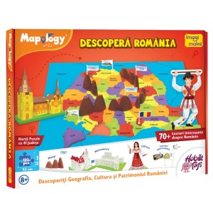 Descopera Romania - Harta Puzzle cu 70+ Activitati despre Geografia, Cultura si Patrimoniul Romaniei