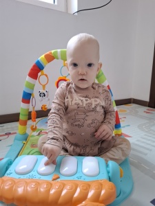 Saltea de Joaca pentru Bebelusi cu Sunete si Lumini Animalute Vesele - Piano Fitness - Img 4