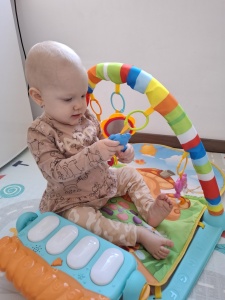 Saltea de Joaca pentru Bebelusi cu Sunete si Lumini Animalute Vesele - Piano Fitness - Img 7
