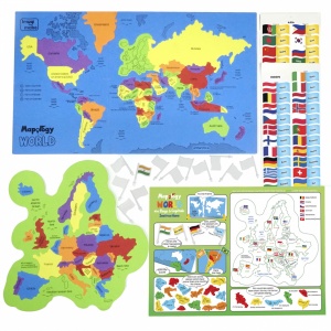 Cadou 5-7 ANI - Puzzle Harta lumii cu steaguri si capitale + Cub Inteligent - Set 3 Fructe - Img 3