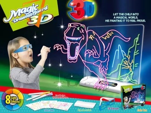Tabla de Desenat cu Lumini si Ochelari 3D - Dinozauri - Img 4
