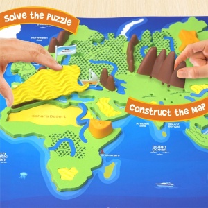 Puzzle Harta Lumii cu Forme de Relief - Img 3