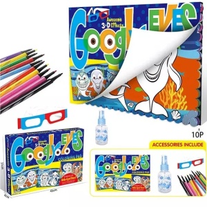 Pachet Carti de Colorat Lavabile cu Ochelari 3D - Animale Zambarete si Pestisori Nazdravani - Img 7
