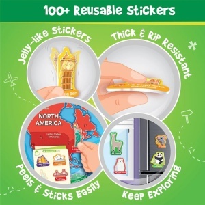 Harta Lumii de Perete cu Stickere Reutilizabile - Img 5