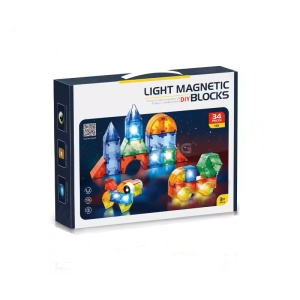 Joc Constructie Magnetic cu Lumini - 34 Piese - Img 2