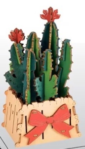 Puzzle 3D din Lemn 46 Piese - Cactusi in Ghiveci - Img 2