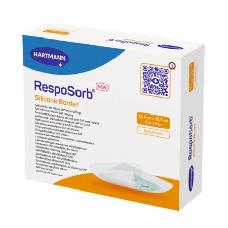Pansament RespoSorb Silicone Border, 12,5 x 12,5 cm, 10 bucati, Hartmann
