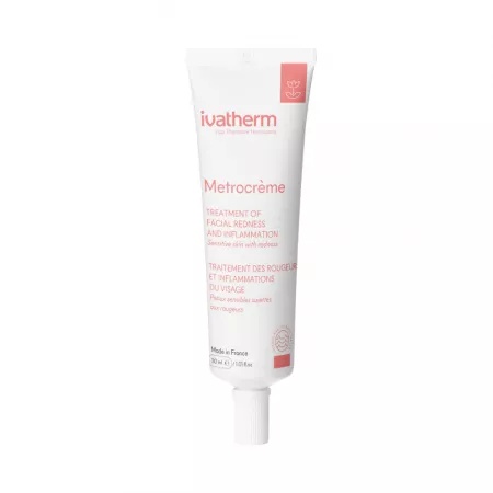 Tratament facial impotriva inflamatiei si rosetei cutanate Metrocreme, 30 ml, Ivatherm - Img 1