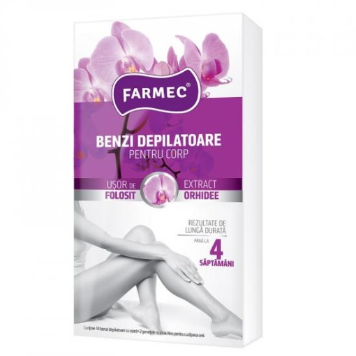 Benzi depilatoare cu extract de orhidee pentru corp, Farmec