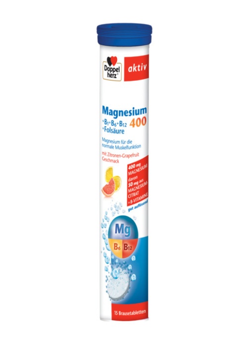 Magnesium 400+Acid folic+Vitamina B1+B6+B12, 15 comprimate, Doppelherz
