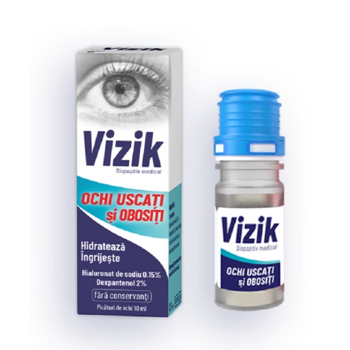 Picaturi pentru ochi uscati si obositi Vizik, 10 ml, Zdrovit