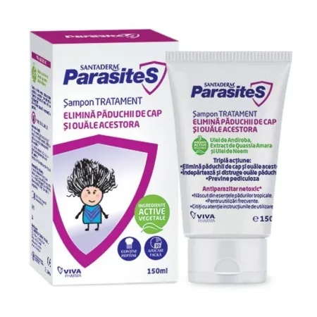 Sampon tratament impotriva paduchilor Santaderm, 150 ml, Viva Pharma