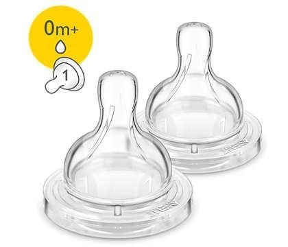Tetina anticolici din silicon cu 1 orificiu 0luni+ SCF631/27, 2 bucati, Philips Avent