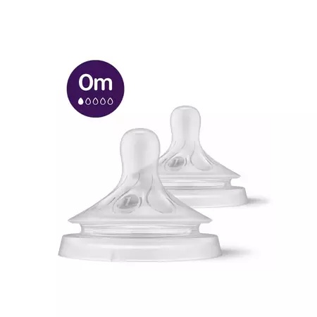 Tetina Philips Avent Natural Response, 0 luni, debit 1, 2 bucati, SCY961/02, Philips