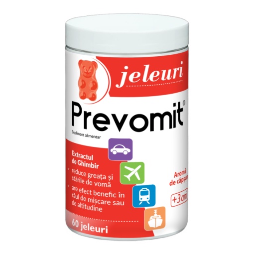 Prevomit 3+ cu aroma de capsuni, 60 jeleuri gumate, Zdrovit - Img 1