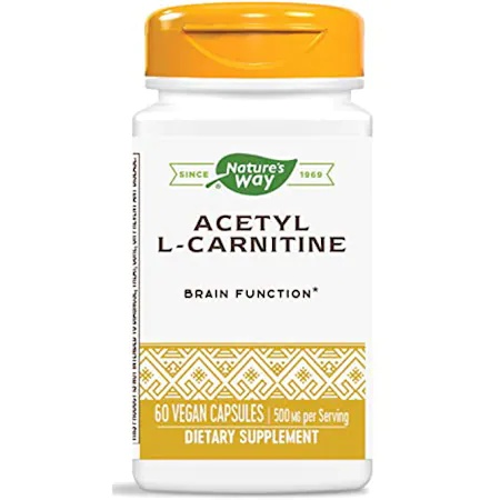 l carnitina secom Acetyl L-Carnitine Natures Way, 500 mg, 60 capsule, Reconstitution and dosage for Quercetin/ Vitamin D/ Iron/ Zinc and Thyroid Function NOW Foods L Elige el sabor:Fresa Sandía
