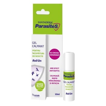 Gel calmant intepaturi de insecte Roll On Parasites, 10ml, Santaderm
