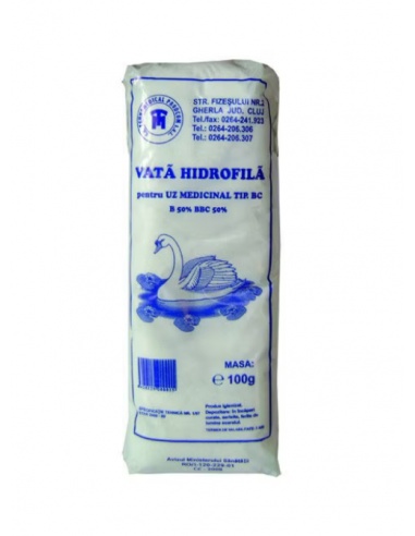Vată hidrofilă 100g Lebăda, Tehnomedical