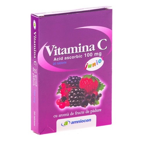 Vitamina C 180mg Fructe Padure, 20 comprimate, Amniocen