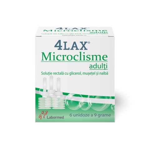 4Lax Microclisme pentru adulti, 6 unidoze 9g, Labormed