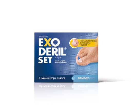Exoderil Set lac de unghii medicamentos, 50 mg/ml, 2.5 ml, Sandoz