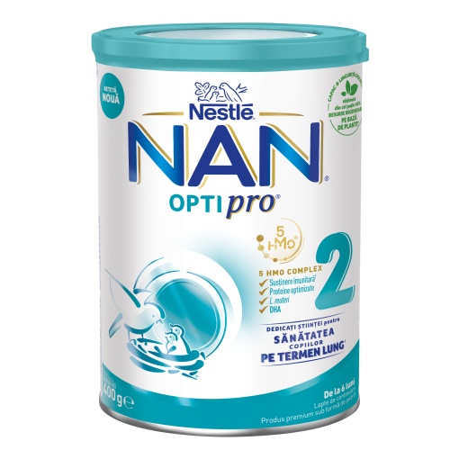 Formula de lapte de continuare Nan 2 Optipro HMO, +6 luni, 400 g, Nestle