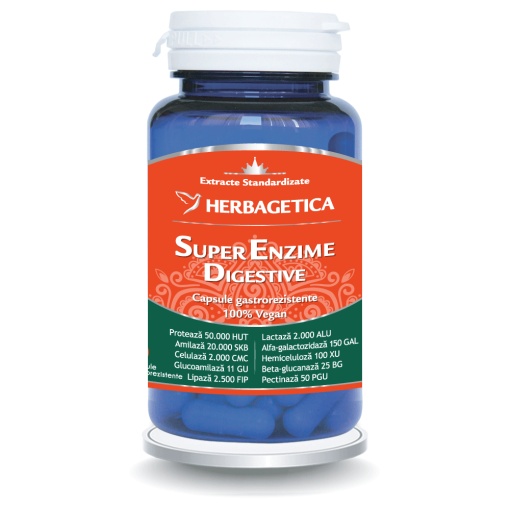 Super Enzime Digestive, 60 capsule, Herbagetica