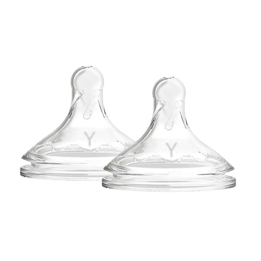 Tetine Gat Larg Options Plus, Silicon, cu taietura in Y , 2 buc