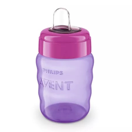Cana cu tetina de formare Philips Avent, +9 luni, roz, 200 ml, SCF553/03, Philips