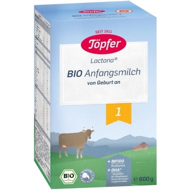 Lapte praf Bio 1 Lactana, 0 luni+, 600 g, Topfer