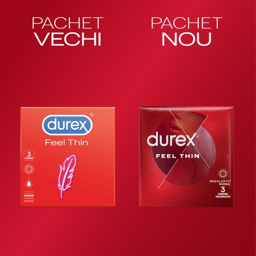 Prezervative Feel Thin, 3 bucati, Durex