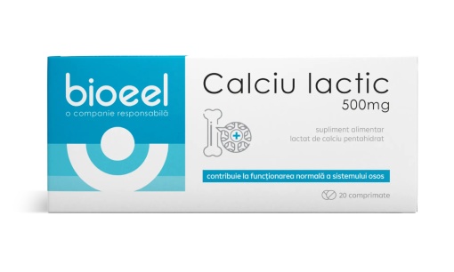 Calciu Lactic 500mg 20 comprimate , Bioeel