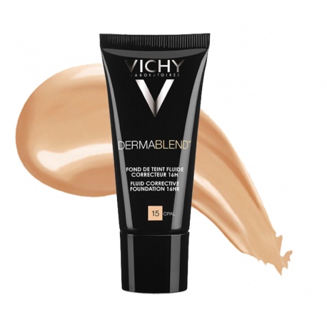 Fond de ten corector fluid rezistenta 16h ten normal sau uscat Nuanta 15 Opal Dermablend, 30 ml, Vichy