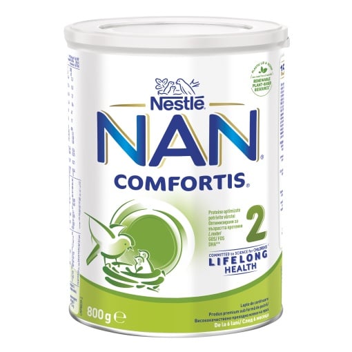 Formula de lapte de continuare Nan 2 Comfortis, 6 luni+, 800 g, Nestle