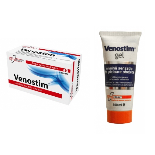 Pachet Venostim, 40 capsule + Venostim gel, 100 ml, Farmaclass - Img 1