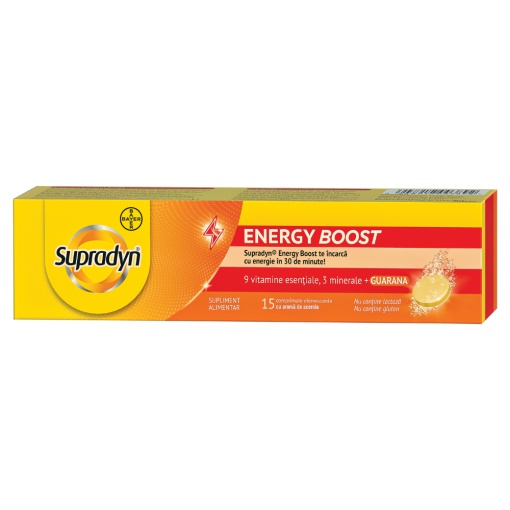Multivitamine si minerale Supradyn Energy Boost, 15 comprimate efervescente, Bayer
