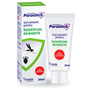 Gel calmant pentru intepaturi de insecte Parasites Santaderm, 30 ml, Viva Pharma