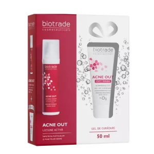 Pachet Acne Out Lotiune activa 60ml + Gel de curatare Oxy Wash 50ml, Biotrade