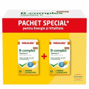 Pachet B complex Plus Vitamina C, 30+30 capsule, Walmark